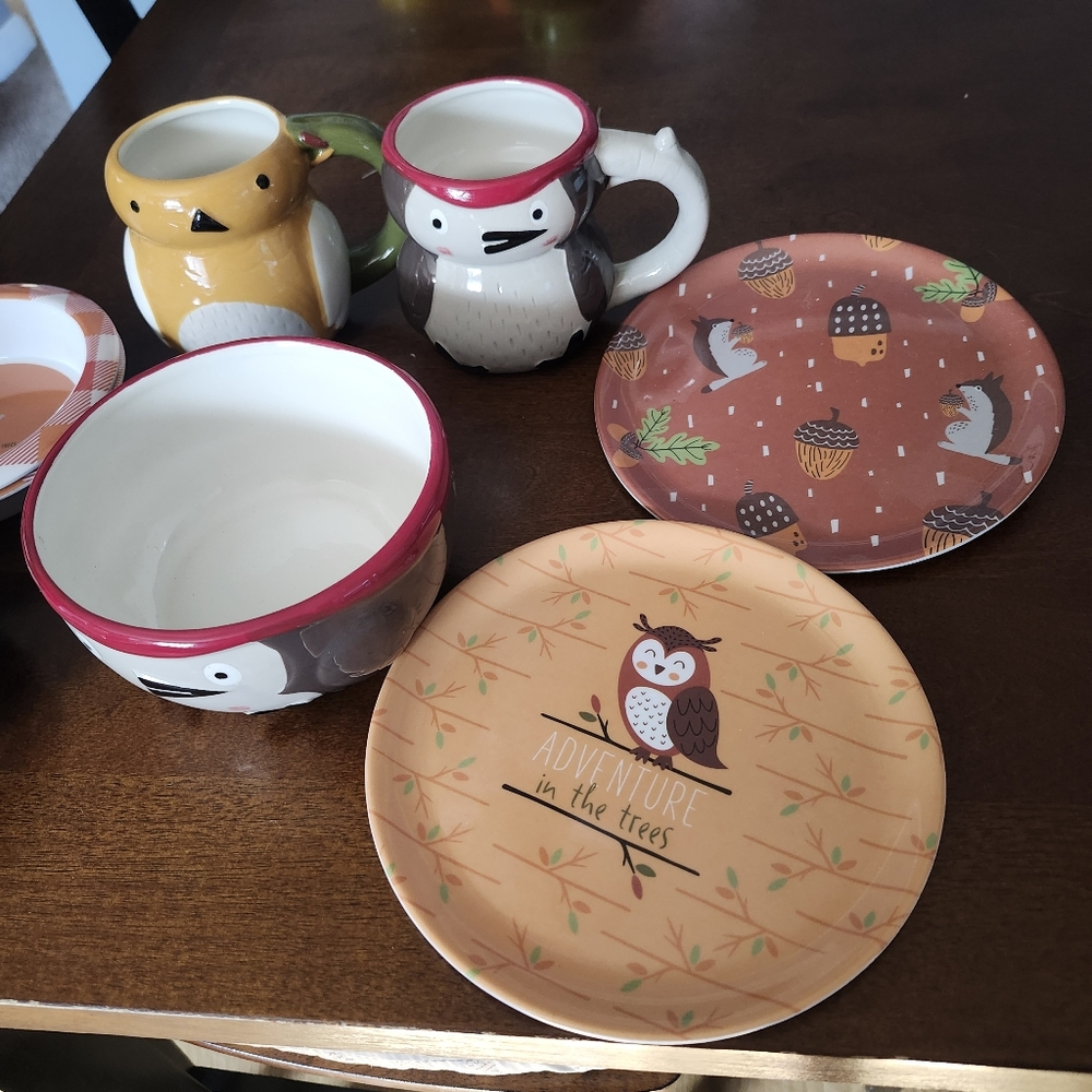 NEW 9PC Set of Fall Kitchen Dinnerware